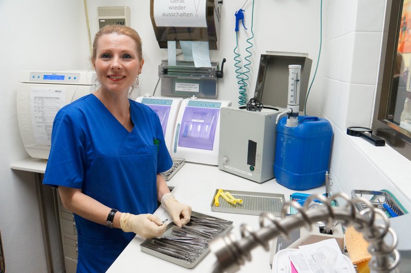 Einschweissgerät für sterile Instrumente Sterilisationskammer 